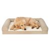 Pet Products Plush & Performance Linen Orthopedic Sofa Pet Bed for Dogs & Cats - Flax, Large